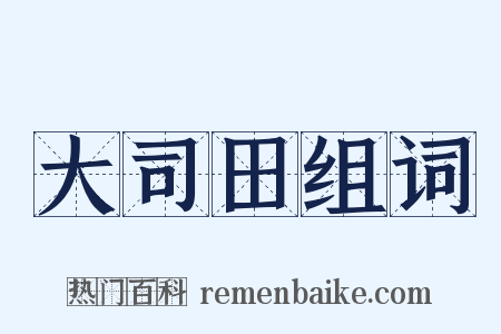 大司田组词是什么意思的图片